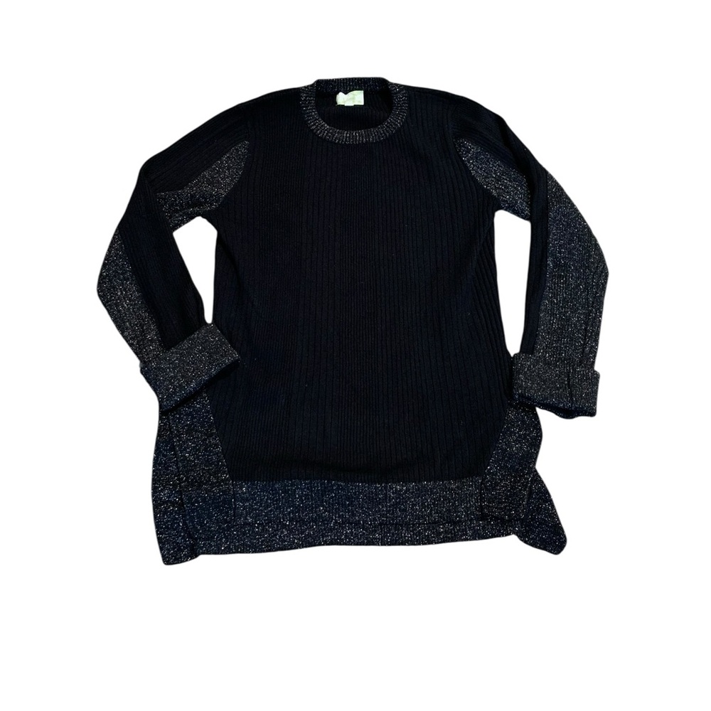 3/$15 LIME black sweater with metallic trim